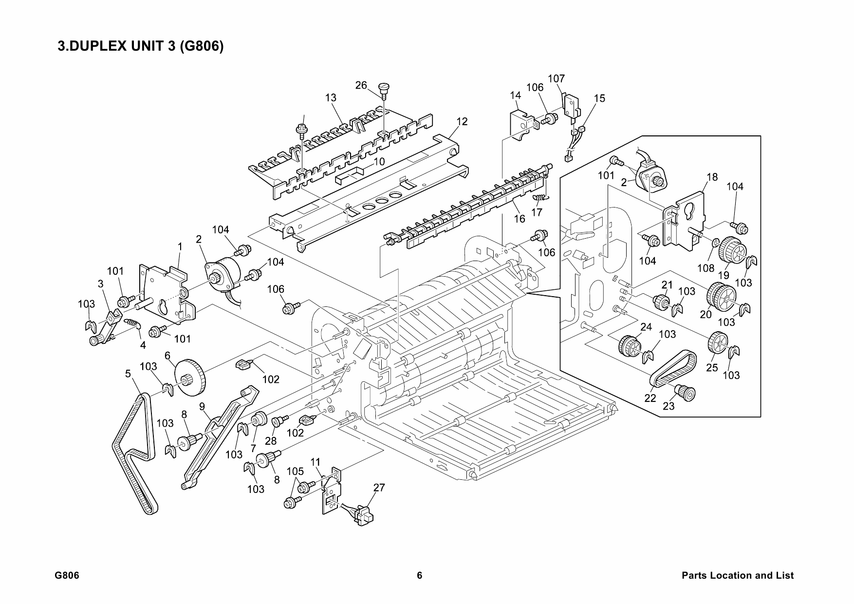 RICOH Options G806 DUPLEX-UNIT-AD-TYPE-610 Parts Catalog PDF download-3